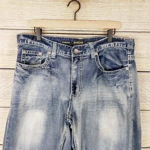 HELIX relaxed bootcut jeans cross flap 36x34 - Picture 4 of 7
